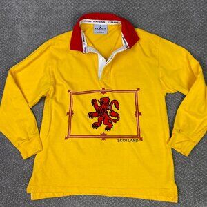 Scotland Rugby Nations Shirt Men's Medium Yellow Red Jersey Polo Cotton